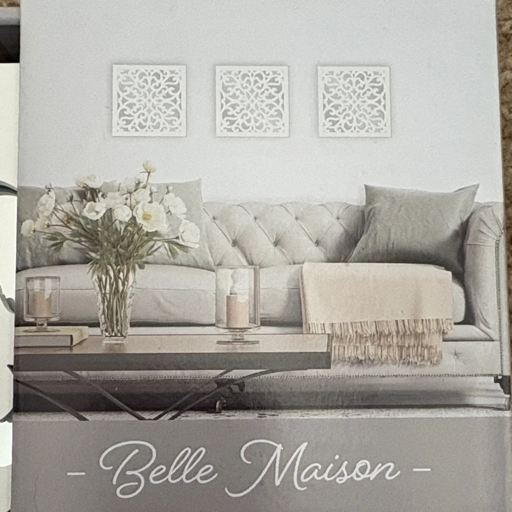 Belle Maison Elegant White Mirror Set